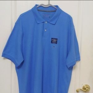 NEW Saddlebred Perfect Polo Caribbean Blue Shirt. Easy Care. Size XL.